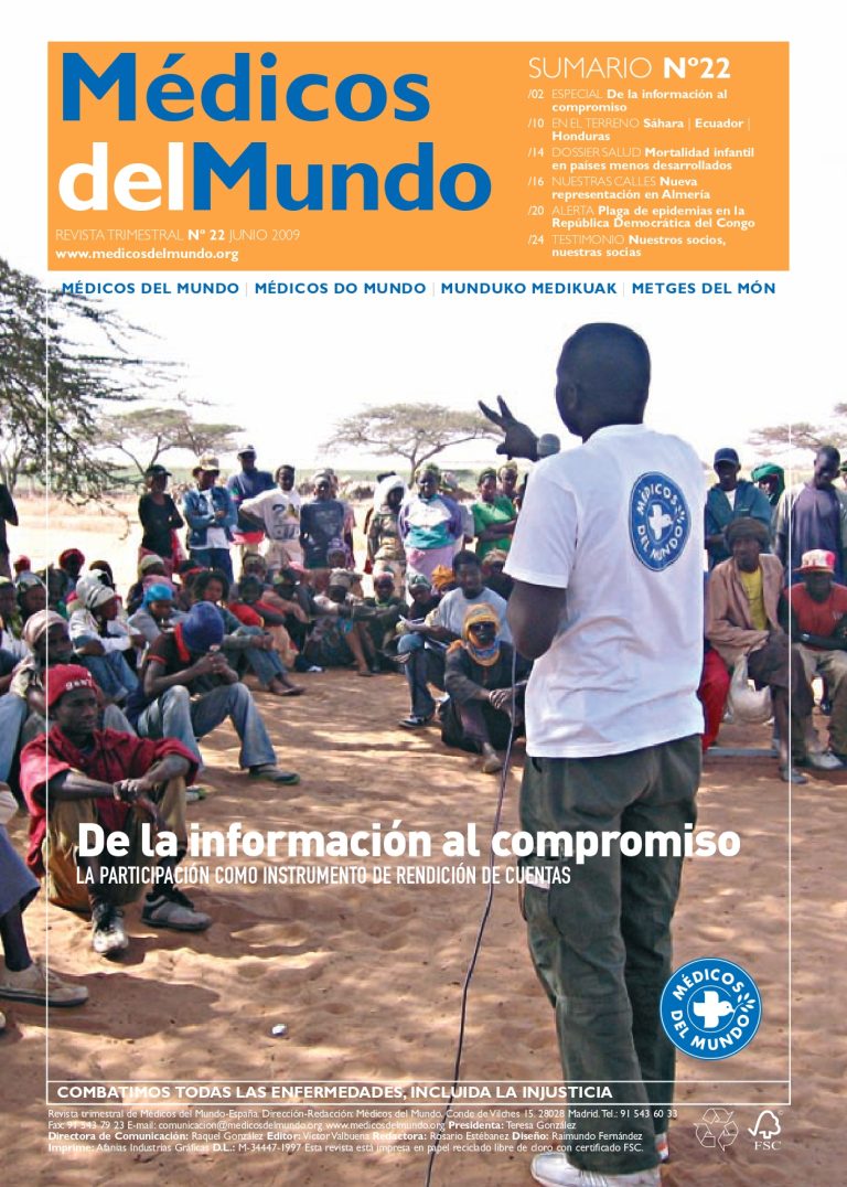 Portada Revista de Médicos del Mundo nº 22 Junio 2009. De la información al compromiso