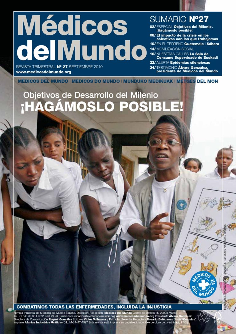 Portada Revista de Médicos del Mundo nº 27 Septiembre 2010. ODM Hagámoslo posible