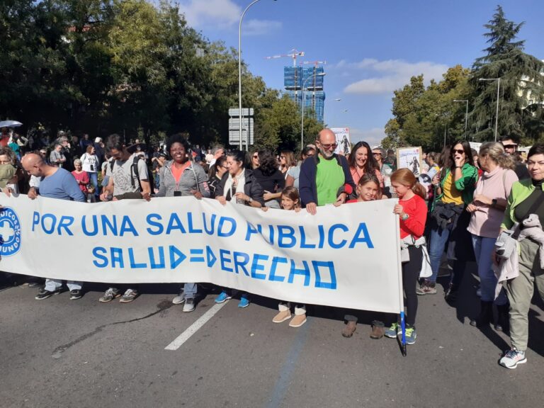 Manifestación en Madrid a favor de la Sanidad Pública en Madrid en novi9embre de 2022.