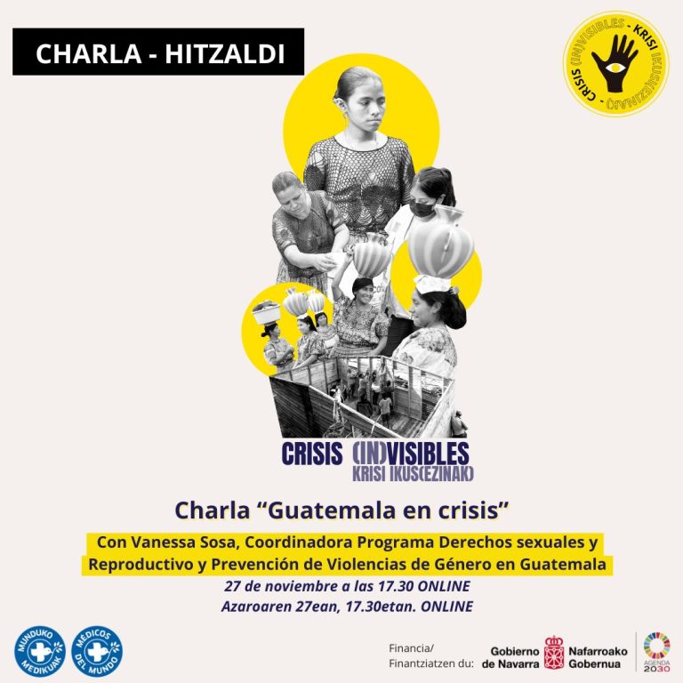 Con Vanessa Sosa, Coordinadora Programa Derechos sexuales y Reproductivo y Prevención de Violencias de Género en Guatemala 27 de noviembre a las 17.30 ONLINE Azaroaren 27ean, 17.30etan. ONLINE